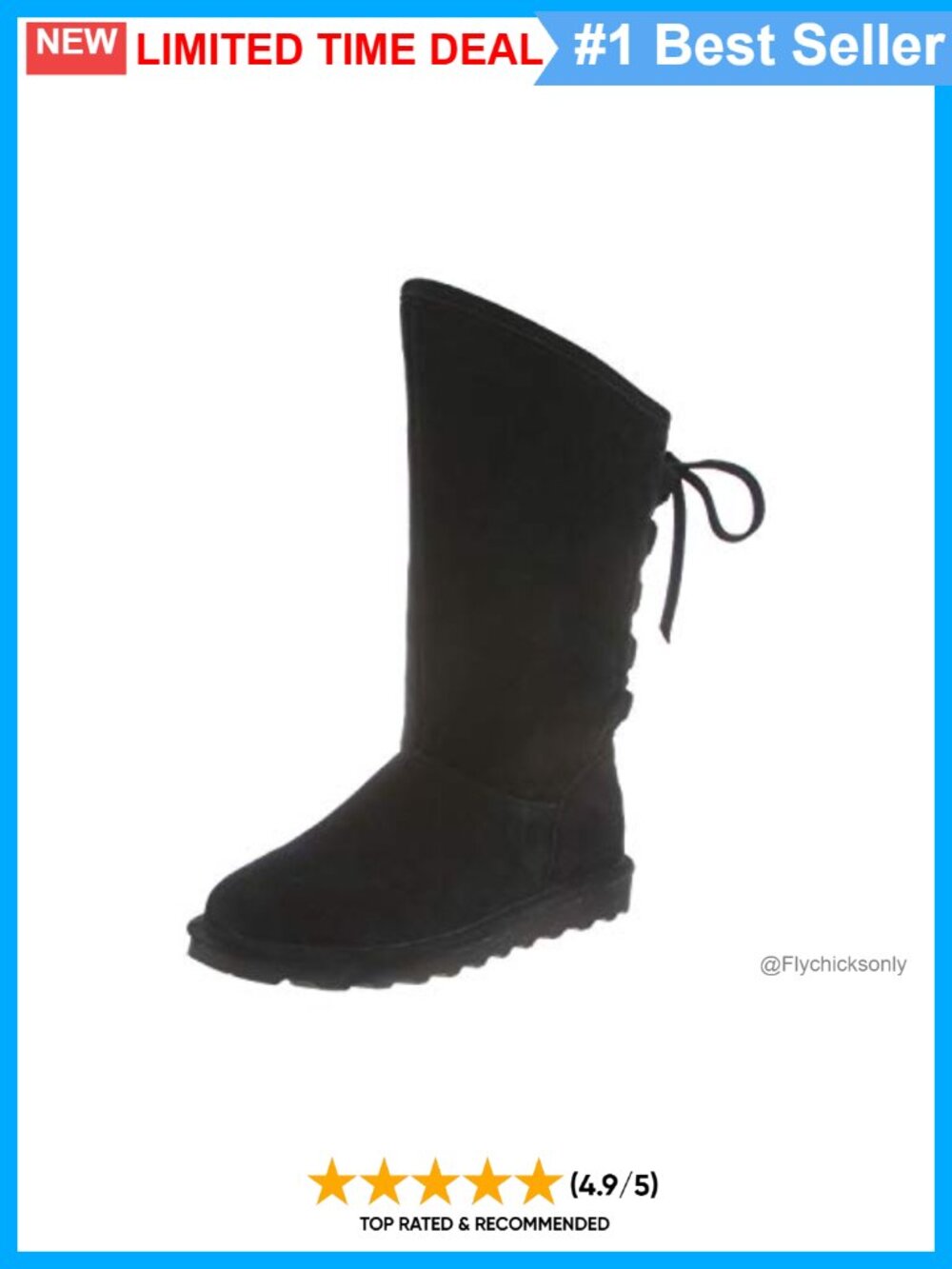 Suede Mid-Calf Boot with Ghillie Lace Back & Wool Blend Lining